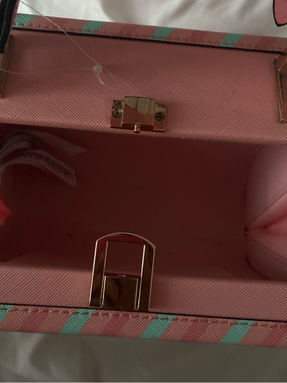Aldo Pink and Mint Travel Sticker Mini Bag - Picture 3 of 3